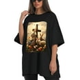 thumbnail image 4 of Plus Size Shirt for Women Black Tops for Women Oversized Short Sleeves Shirt for Women Easter T Shirt Crewneck Shirt for Women XL, 4 of 5