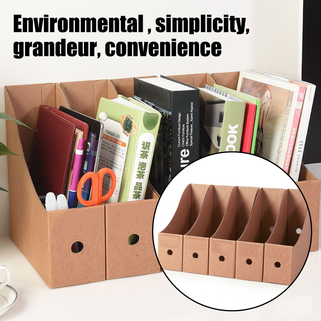 ROZYARD 8 Pcs File Box Document Organizers Box File Storage Box Desktop Organizers Cardboard Magazine File Holders for Office