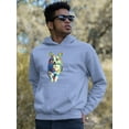 thumbnail image 2 of Colorful Welsh Corgi Walking Hoodie Men -Image by Shutterstock, Male 3X-Large, 2 of 4