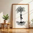thumbnail image 6 of Yoga Body Tree With Roots Silhouette, Vrksasana - Digital Art Minimalist Nature Spiritual Black and White Oak Framed Wall Art Print 16 x 24 inches, 6 of 12