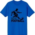 thumbnail image 3 of "Real Football" Sports Back to School Adult Royal Blue Crew Neck Short Sleeve Tee-Medium, 3 of 4