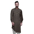 thumbnail image 1 of Atasi Mandarin Collar Printed Rayon Traditional Kurta For Men Casual Shirt, 1 of 6