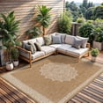 thumbnail image 4 of Outdoor Rug 6x9 Medallion Modern Area Rugs For Indoor And Patios Kitchen Hallway Mats Washable Porch Deck Outside Carpet (medallion 6 X 9), 4 of 9