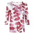 thumbnail image 5 of Womens Tops 3/4 Length Sleeves Plus Size Casual Crewneck Loose Fashion Tees T Shirt Ladies Blouses Shirts, 5 of 5