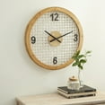 thumbnail image 2 of DecMode 24 x 24 In. White Wood Farmhouse Wall Clock, 2 of 9