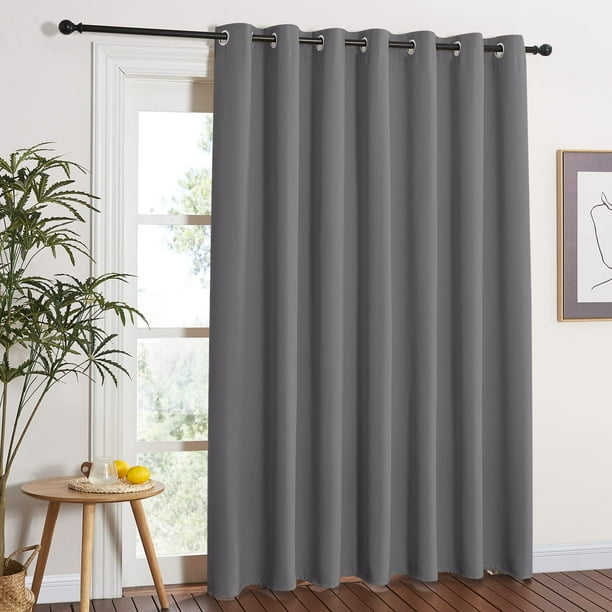 Cortinas opacas NICETOWN para puertas corredizas para patio, 100 x 213 cm, color gris