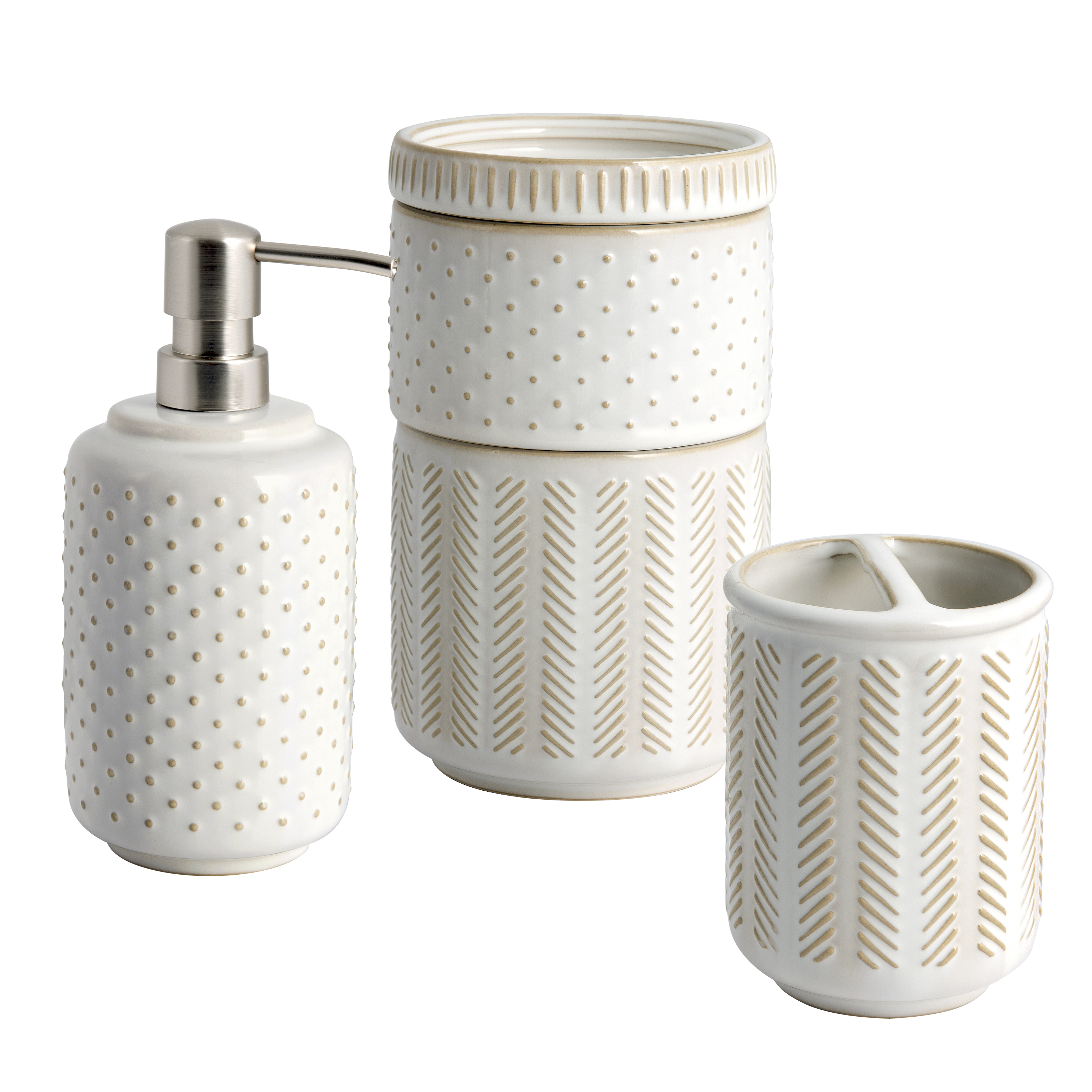 Better Homes & Gardens Reactive Glazed Textured Ceramic Toothbrush Holder in Creamy White - image 5 of 6