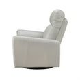 thumbnail image 3 of Jessica 39 Inch Swivel Glider Chair- Gray- Top Grain Leather- Solid Wood, 3 of 6