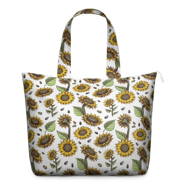 Sunflower Floral Butterfly Print Duffel Boho Travel Bag, Lightweight, , Multipurpose Weekender