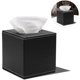 thumbnail image 1 of Soporte de caja de pañuelos de cuero PU, servilletero cuadrado, dispensador de caja de papel de bombeo, soporte de pañuelos con fondo magnético, negro JAMW Sencillez, 1 of 5
