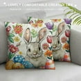 thumbnail image 3 of JEUXUS Easter Pillow Cover Easter Bunny Eggs Flowers Throw Pillow Cover for Easter Decorations Spring Pillow Case Decor for Home Sofa Couch, 3 of 5
