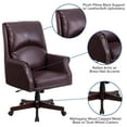 thumbnail image 6 of Flash Furniture High Back Pillow Back Burgundy LeatherSoft Executive Swivel Office Chair with Arms, 6 of 13