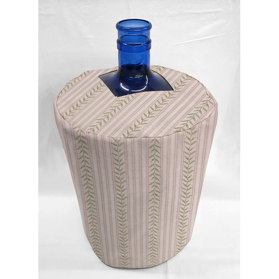 Striped Vines Water Bottle Cover by Penny's Needful Things (3 Gallon Cover)(Top Spout) (Pink)