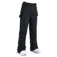 thumbnail image 3 of Black Ski Bib, Insulated, Pants, Waterproof Overalls, Lightweight Windproof Warm XL, 3 of 8