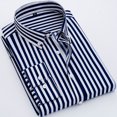 thumbnail image 3 of Mens Plus Size Button Up Shirt Denim Cotton Stripe Shirt Long Sleeved Spring Fall Shirts, 3 of 3