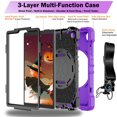 thumbnail image 5 of Dteck Case for Samsung Galaxy Tab A7 Lite 8.7-inch T220 T225,Heavy Duty 3-Layer Protection Rotating Stand Case Shockproof Armor Hard Cover with Shoulder Strap for Galaxy Tab A7 Lite 8.7-inch,Purple, 5 of 7