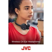 JVC HA-S23W Wireless Headphones - On Ear Bluetooth Headphones, Foldable Flat Design, 17-Hour Long Battery Life (Black)