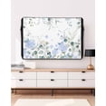 thumbnail image 3 of Outdoor TV Cover 70 to 75 Inch Weatherproof, Blue Floral Hydrangeas Waterproof TV Screen Protector for Outside Decor with Zipper and Pocket 68"L x 42"H , Rustic Green Leaves White, 3 of 7