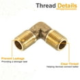 thumbnail image 4 of 1 Pack 90 Degree Elbow, 1/8 Inch Male x 1/8 Inch Male Brass Right Angle Pipe Fitting, Connector for Fluid Gas Fuel Oil Pipe, 23x23mm, 4 of 6