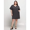 thumbnail image 3 of Plus Size V Neck Pocket T Shirt Dress, 3 of 9