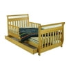 Dream On Me Sleigh Toddler Bed with Storage Drawer in Natural