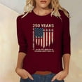 thumbnail image 2 of ZJXFGS Womens Summer Tops,Casual Summer Tee Basic Tee Tops Summer Spring Fashion Clothes Women's Tops, Tees & Blouses 3/4 Sleeve T-Shirts Y2K Clothes 2026 Wine 5XL, 2 of 4