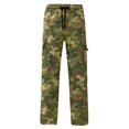 thumbnail image 5 of Rggeeun Toddler Boy Pants Cargo Pants Colorful Print Tapered Hem Ankle Length Multiple Pockets Relaxed Fit Drawstring Elastic Waist Workout Cozy Trousers,Green,13-14 Years, 5 of 5