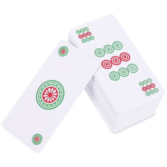 CIMAXIC Fête 1 Ensemble Cartes de Mah-Jong Carte à Jouer Mah-Jong Jeu Accessoire de Divertissement pour Bar Fête,3.31"X1.61"X0.02 Pouces