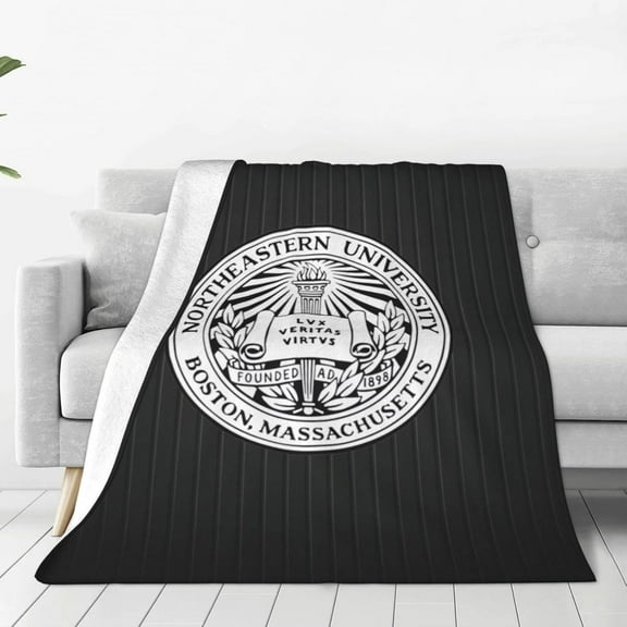 Northeastern University Fleece Blanket, Very Soft Microfiber Flannel Blanket for Couch Warm and Cozy for All Seasons