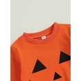 thumbnail image 6 of Toddler Baby Boys Halloween Outfits Pumpkin Face Sweatshirts Long Pants Set Fall Winter Halloween Party Clothes, 6 of 8