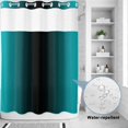 thumbnail image 2 of No Hook Shower Curtain, Teal Black Ombre Shower Curtains for Bathroom with See Through Top Window, Gradient Contemporary Abstract Art Waterproof & Washable Bath Curtain Stall 48"x72", 2 of 9