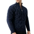 thumbnail image 4 of Kalauyu Mens Quarter-Zip Pullover Sweater Casual Mock Neck Cable Knitted Winter Warm Chunky Sweaters, 4 of 7