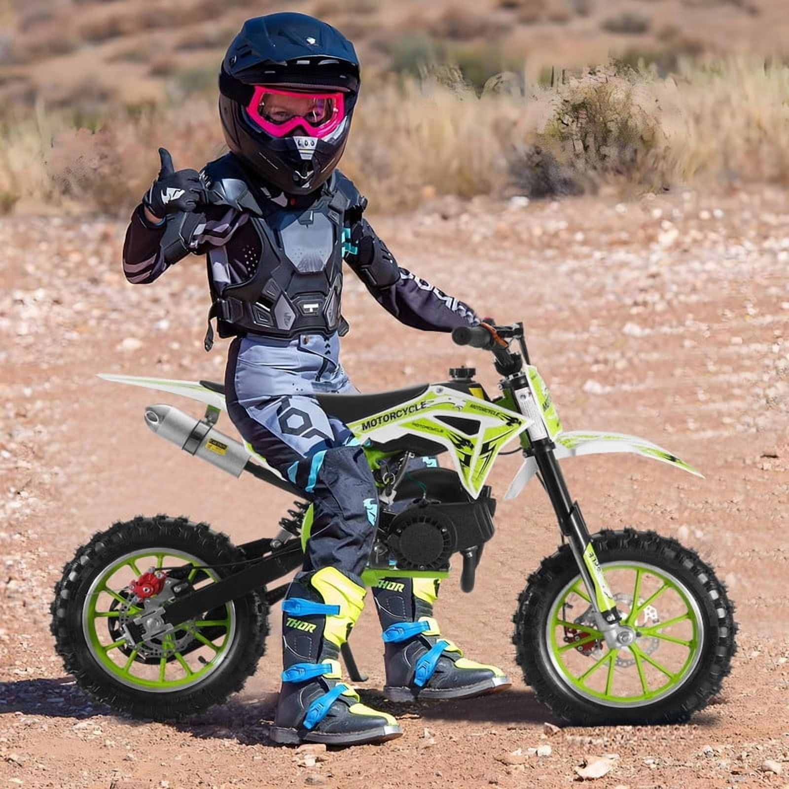 Seipouy Pro-Version 49cc Kids Dirt Bike for Kid and Adluts| Kids Gift | Off-Road Tires | East to Install | Shock Absorption Springs| Soft Seat Cushion | Mini Bike for Yard Block Grasslands Sandy Use