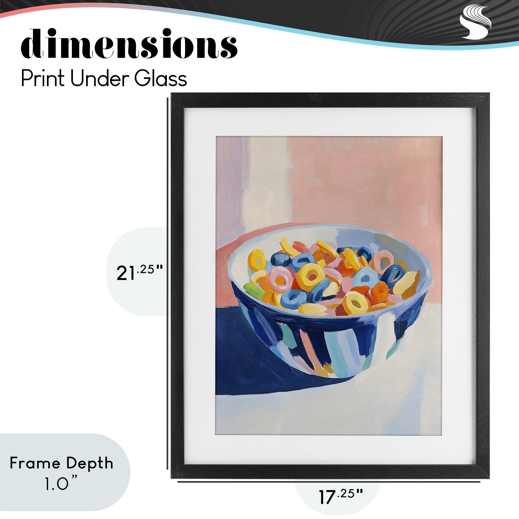 Stupell Industries Colorful Cereal Bowl Black Framed Print Under Glass, design by The Prints Vibe