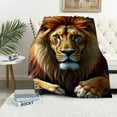 thumbnail image 4 of RKSupls Lion Head Realistic Wildlife Animal Soft Flannel Throw Blanket, Lightweight Fuzzy Warm Cozy Blanket for Couch Bed Home Travel Decor, 4 of 7
