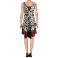 thumbnail image 3 of Rachel Rachel Roy Womens Paisley Knee-Length Cocktail Dress Black-Ivory 4, 3 of 3