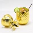 thumbnail image 4 of Pineapple Shape Moscow Mule Mug Cocktail Copper 16oz Coffee Milk Cup Drinkware with Lid Straw Bar Accessories - golden, 4 of 6