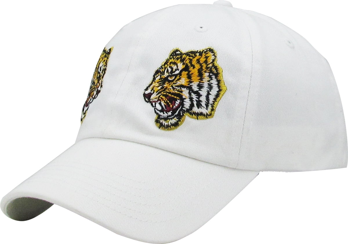 Tiger White Dad Hat Baseball Cap Polo 