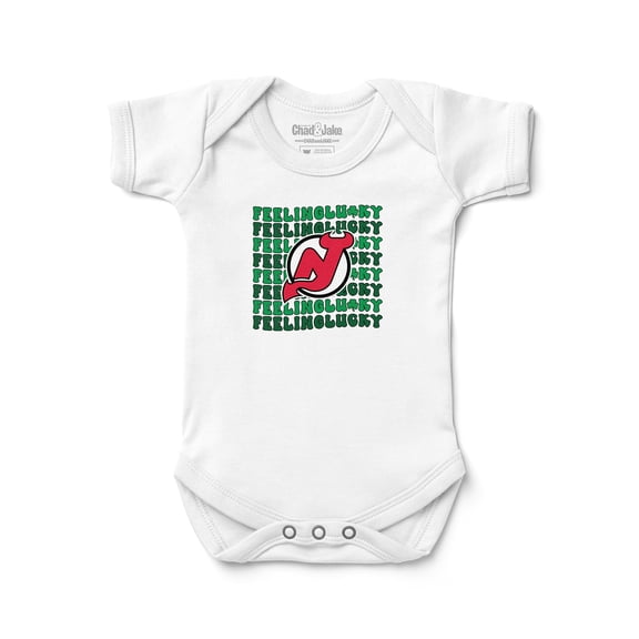 Newborn Chad & Jake White New Jersey Devils Feeling Lucky Bodysuit