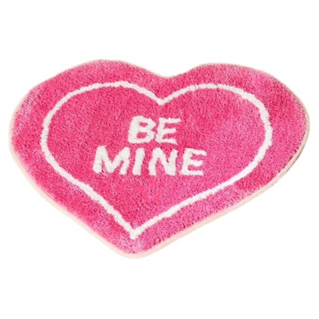 Cqxid Carpet Valentine's Day Heart Shaped Carpet Valentine's Day Bathroom Decoration Non Slip Bathroom Mat Red Bathroom Decoration Heart Rug Washable Heart Shaped Floor & Door Mat Welcome