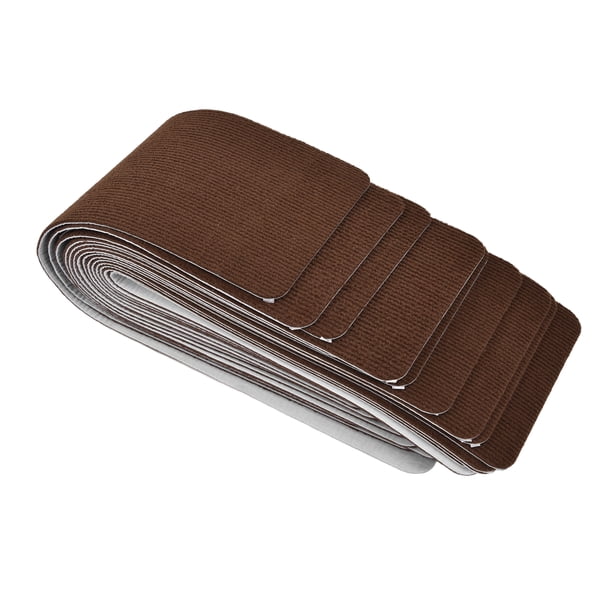 Grandaily 15-Pack Non-Slip Stair Treads – 8"x30" Peel & Stick Carpet Runners For Wood Steps – Reusable, Washable – Brown