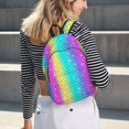 thumbnail image 5 of Bixox Rainbow Scales2 Printing Canvas Backpack Lightweight Casual Travel Backpack School Backpack Fits 15.6 Inch Notebook, 5 of 5