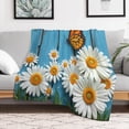 thumbnail image 4 of NIANHE daisies butterfly whimsical blanket, comfortable and soft, warm casual blanket, printed design, winter sofa dormitory home decoration, must-have travel product. Size is 30x40 inches., 4 of 5