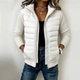 thumbnail image 7 of Luvrsol Winter Coats for Women Hooded Quilted Puffer Jacket Full Zip Warm Coat Outerwear, White S-2XL, 7 of 7