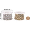 thumbnail image 4 of 2 Rolls 10 Yard 2.6mm Crystal Rhinestone Close Chain Clear Trimming Claw Chain Sewing Craft about 2740pcs Rhinestones - Crystal AB (Silver & Gold Bottom), 4 of 7
