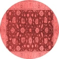 thumbnail image 1 of Ahgly Company Indoor Round Oriental Red Industrial Area Rugs, 5' Round, 1 of 4