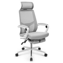 Magshion Ergonomic Office Executive Chair, Adjustable High Back Seat with Headrest & Footrest for Home Office, Grey