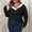 Black, variant on Amidoa Plus Size Sweaters for Women 2025 Long Sleeve Black V-Neck Lightweight Colorblock Sweaters Womens Sweaters XXL