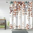 thumbnail image 2 of Fall Shower Curtain Autumn Eucalyptus Leaf Shower Curtains for Bathroom Watercolor Leaves Bath Curtains Sets with Hooks for Autumn Thanksgiving Seasonal Decor Polyester Waterproof Extra Long 84" X 72", 2 of 6