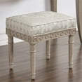 thumbnail image 2 of Jennifer Taylor Home Dauphin Rembourré Vanité Accent Tabouret Argent Check, 2 of 9
